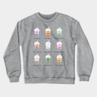 taro milk, thai milk, honeydew milk, coffee milk, almond milk, strawberry milk, classic milk, matcha, mango milk Crewneck Sweatshirt